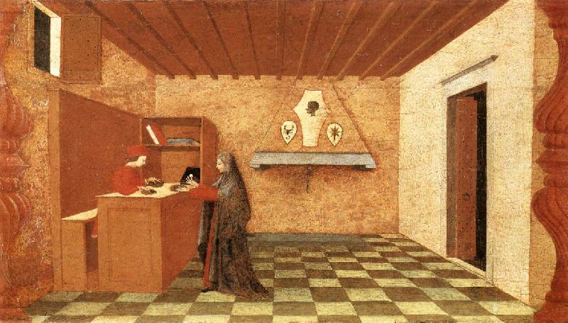 UCCELLO, Paolo Miracle of the Desecrated Host (Scene 1) t oil painting picture
